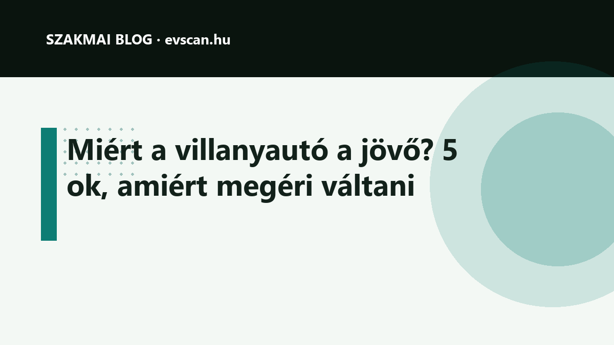 Miért a villanyautó a jövő? 5 ok, amiért megéri váltani